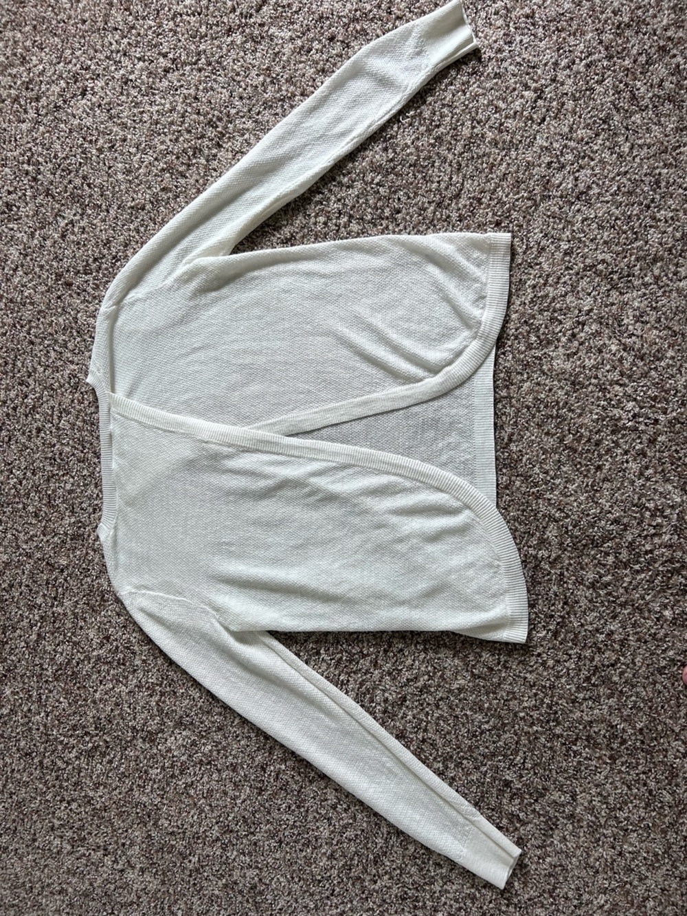Minimalist Coquette Cream Slightly Sheer Knit Open Back Sweater Rayon Blend - Picture 10 of 10